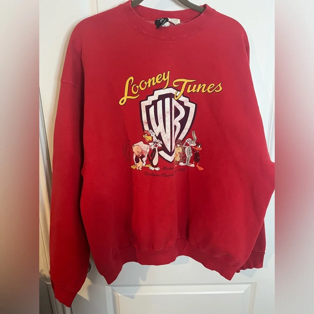Warner Bros VTG 90s XXL Looney Tunes Crewneck Sweatshirt Bugs Taz Graphic Print